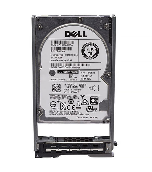 Brand New DELL 096WJT 0B33069 1.8TB 10K SAS 12Gbps 4Kn 2.5" HDD. Free shipping anywhere