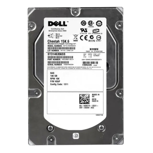 Brand New DELL 0XX518 XX518 ST3146356SS 146GB SAS 15K 3.5IN HDD FREE SHIPPING ANYWHERE
