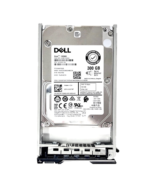 Brand New DELL 0NCT9F 1UT230-150 300GB 15K SAS 12 GBPS 2.5'' HDD w/Caddy I Sealed in Static Bag I Free Shipping