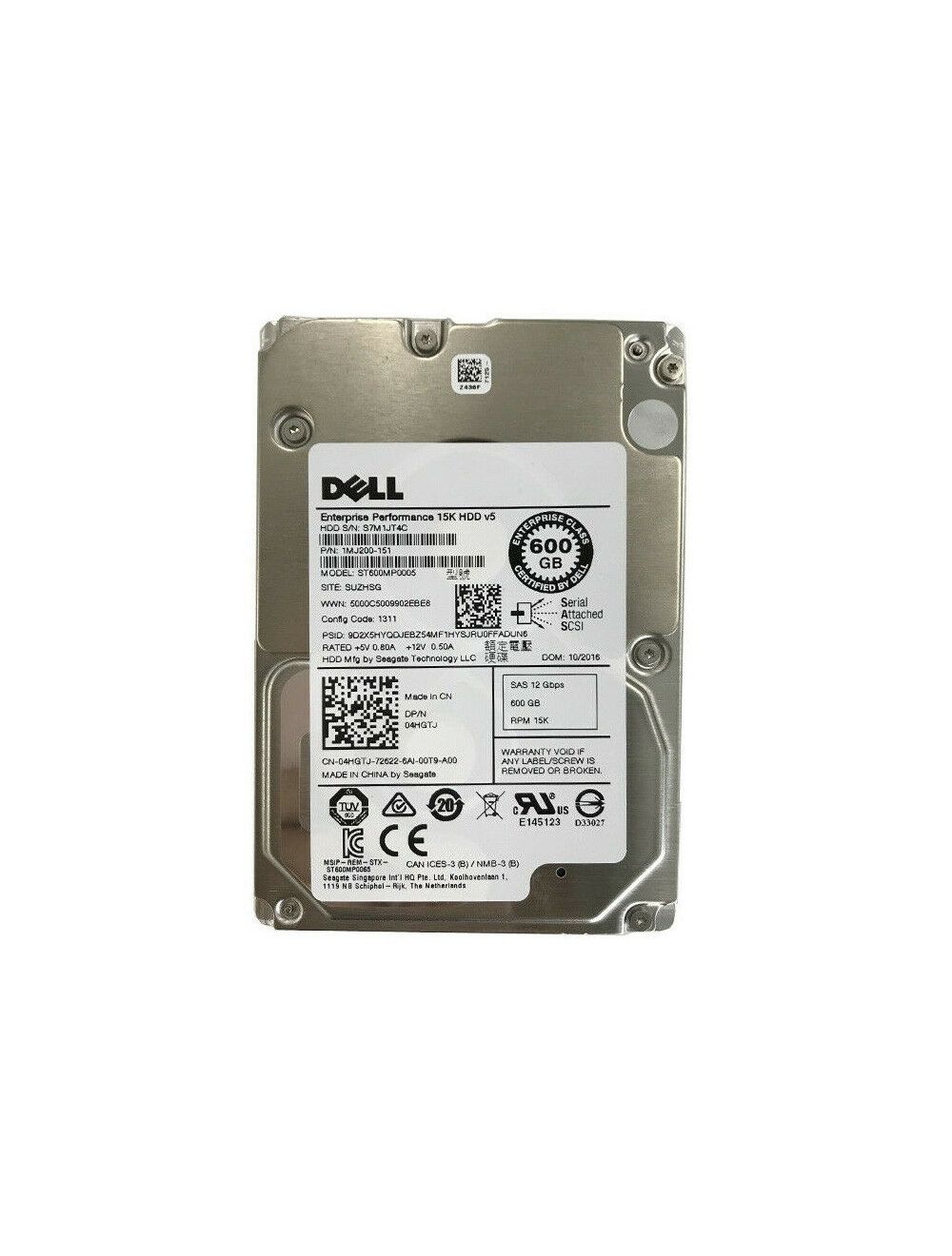 Brand New DELL 04HGTJ 4HGTJ 1MJ200-151 600 GB 15K 12GBPS 2.5'' HDD FREE SHIPPING ANYWHERE