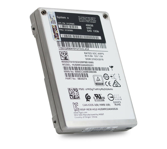 Brand New LENOVO 01GR905 01GR906 400GB 12Gbs SAS 2.5" SAS SSD HOTSWAP SFF HDD FREE SHIPPING ANYWHERE