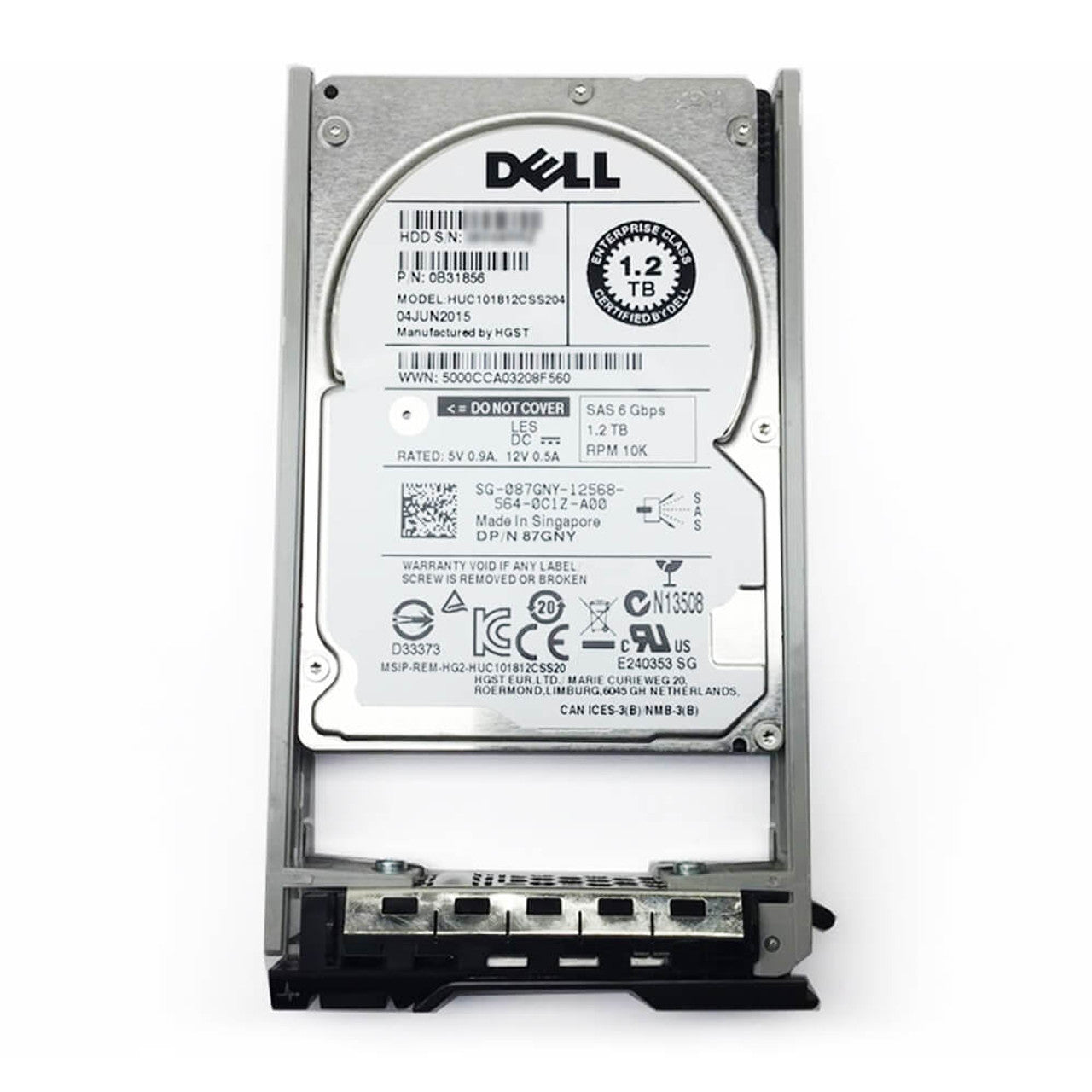 Brand New Dell 87GNY 087GNY 0B31856 1.2TB 10K 6Gbps SAS 2.5'' HDD FREE SHIPPING ANYWHERE